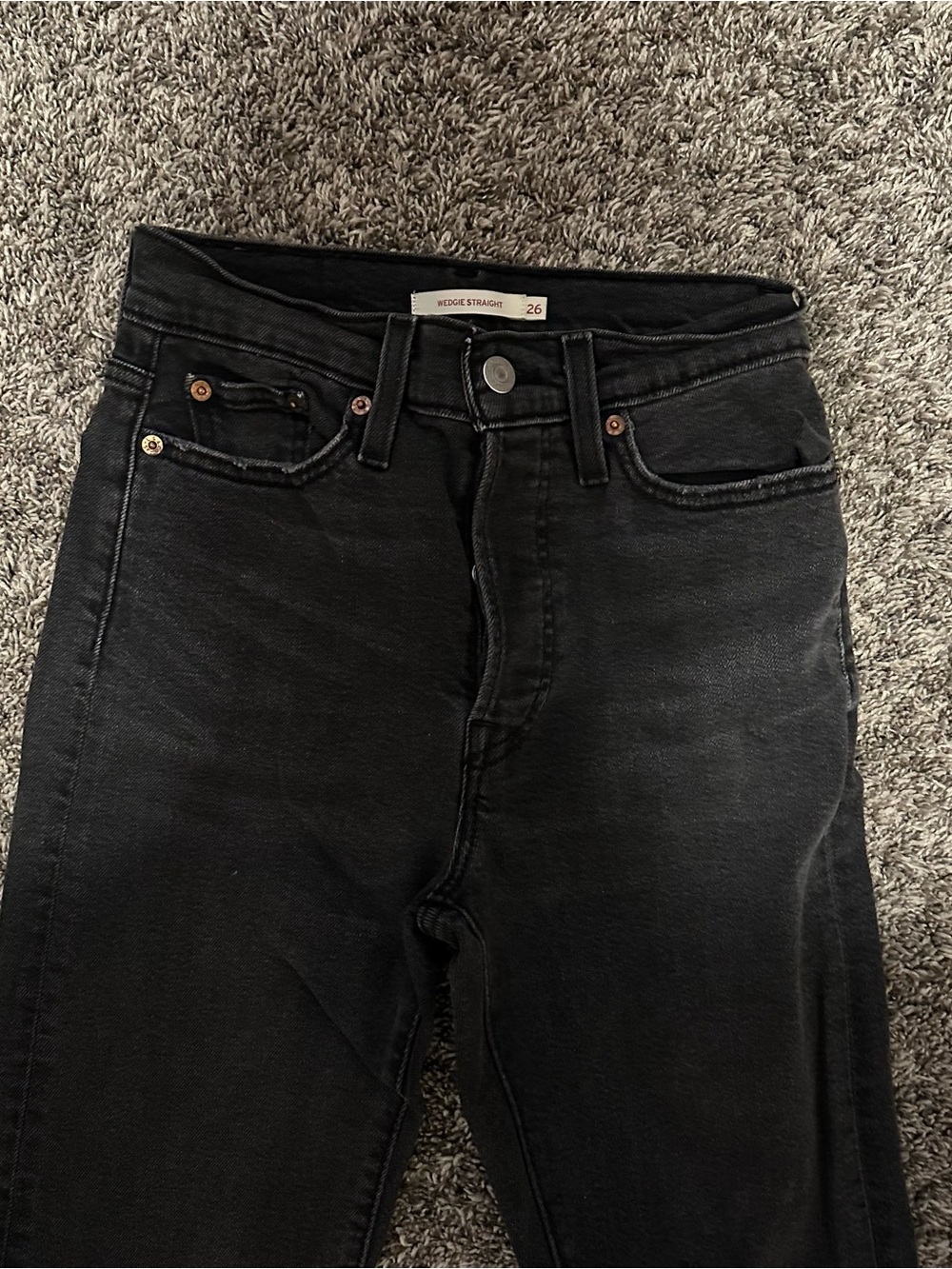 Levi's Black Straight Leg Jeans - Picture 3 of 11